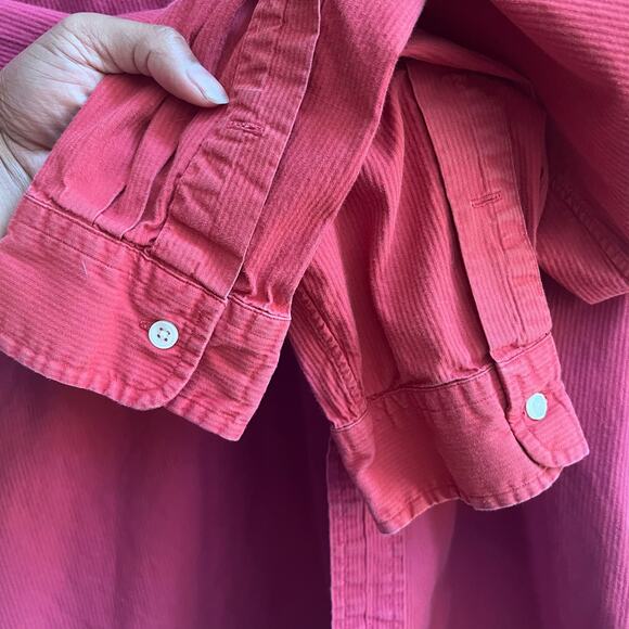 Ralph Lauren Custom Fit Stripe Red Blue Pony Button Down Shirt Men's Size XXL - Picture 6 of 7